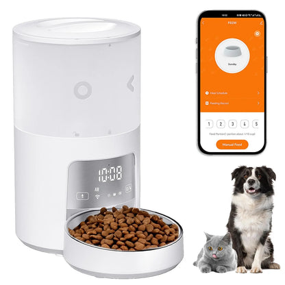 【Furlyn】4L Automatic Pet Feeder Smart Wifi App Control Cat & Dog Feeder Programmable Meals Timed Portion Control Dual Power anti Jam Food Dispenser