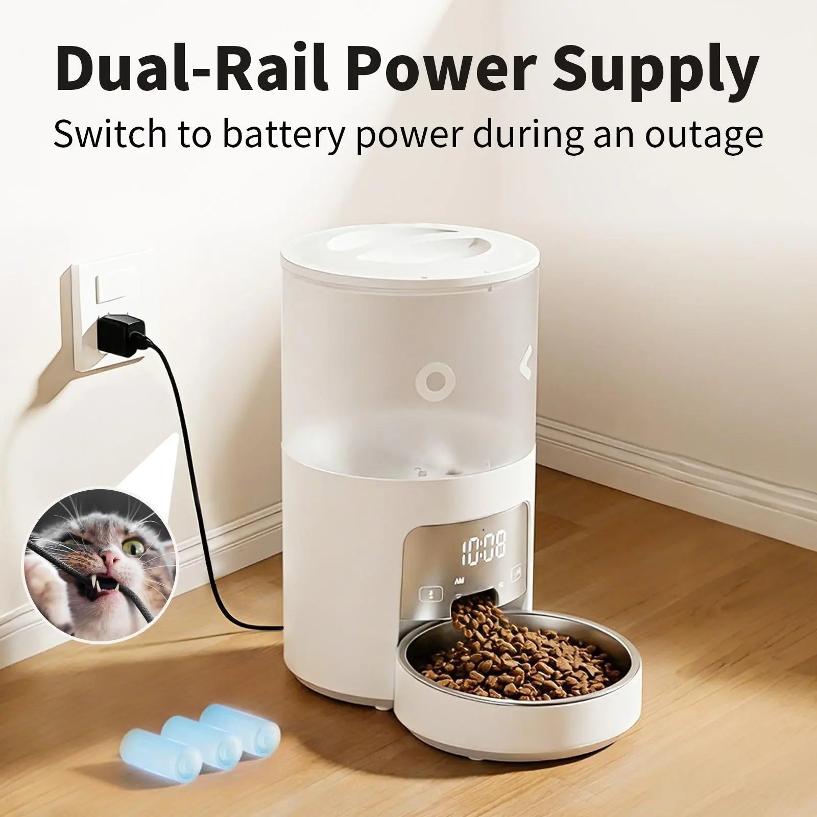 【Furlyn】4L Automatic Pet Feeder Smart Wifi App Control Cat & Dog Feeder Programmable Meals Timed Portion Control Dual Power anti Jam Food Dispenser