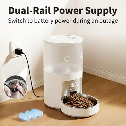 【Furlyn】4L Automatic Pet Feeder Smart Wifi App Control Cat & Dog Feeder Programmable Meals Timed Portion Control Dual Power anti Jam Food Dispenser