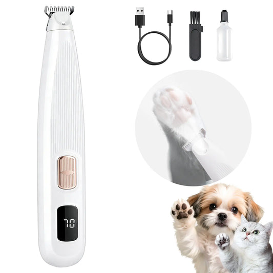 GOYJOY Pet Micro Precision Trimmer for Small Dogs & Cats Waterproof Rechargeable Shaver with LED Light 50Db Quiet Grooming for Paws Eyes Ears Face Buttocks