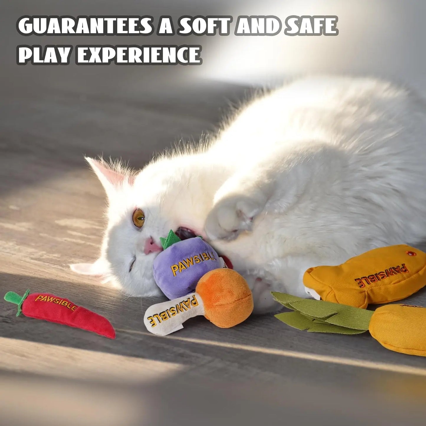 Pawsible 5-Pack Gourmet Cat Toy Set with 100% Premium Herbal Filling for Natural Stimulation, Durable Design for Teething Kittens