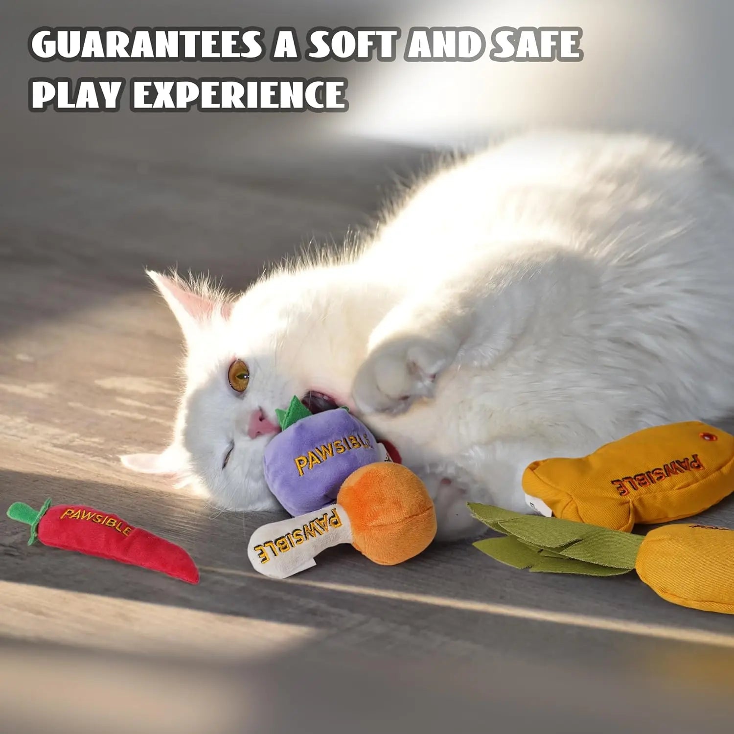 Pawsible 5-Pack Gourmet Cat Toy Set with 100% Premium Herbal Filling for Natural Stimulation, Durable Design for Teething Kittens