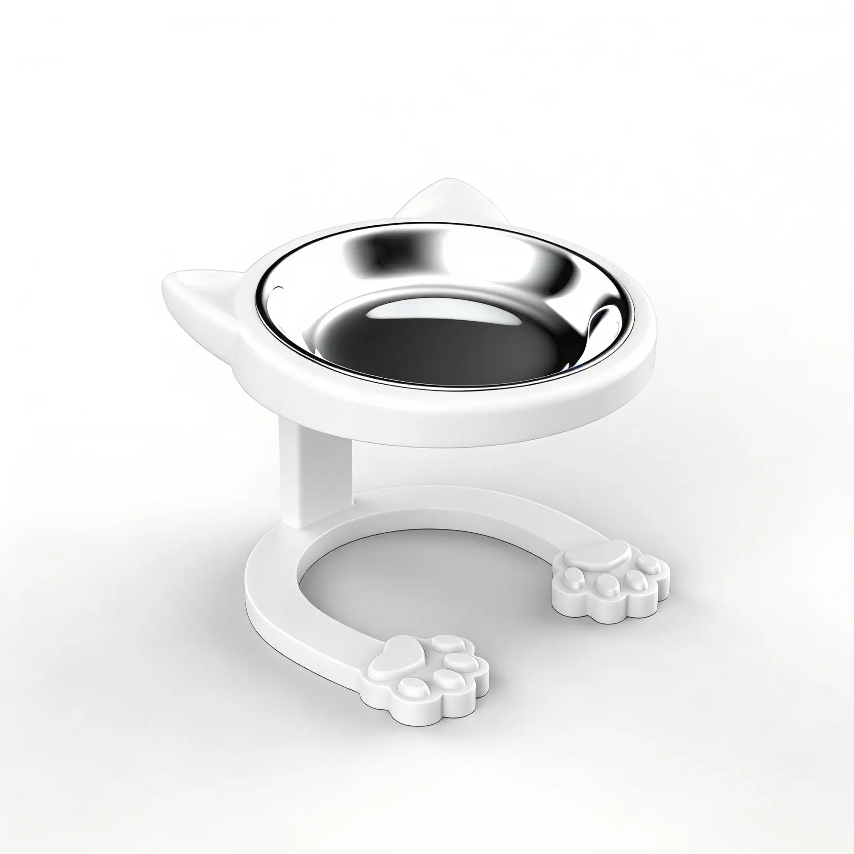 Elevated Tilted Cat Bowl, 316 Stainless Steel Raised Feeder with Anti-Slip Paw Stand, Catbowl, Whisker Friendly Neck Protection Pet Food Dish, Easy Clean Portable Kitten Feeding Bowl for Senior Cats & Small Puppies
